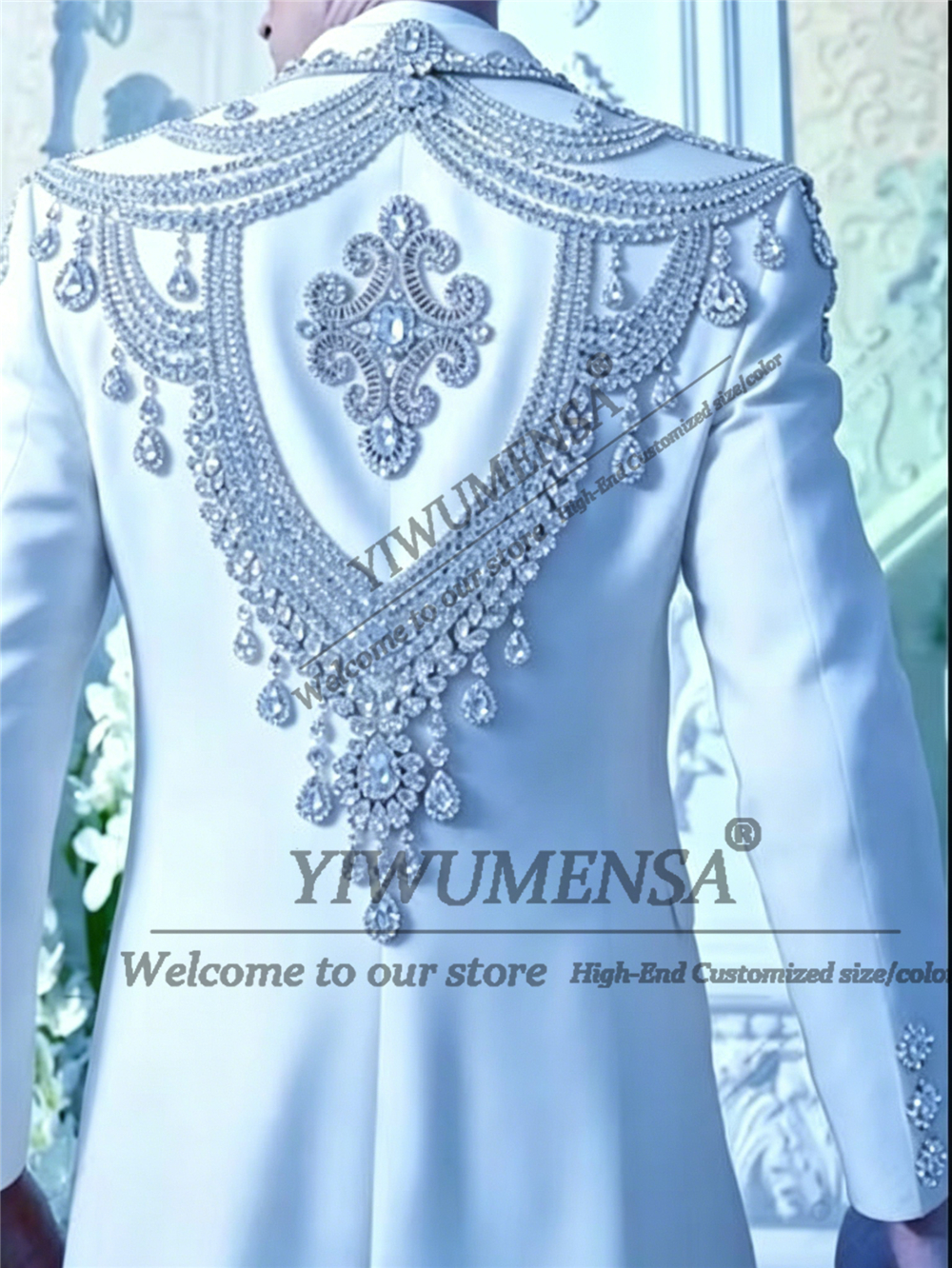 Men'S Formal Wear For A Wedding - Male Fashion Beading Crystals Suits Men