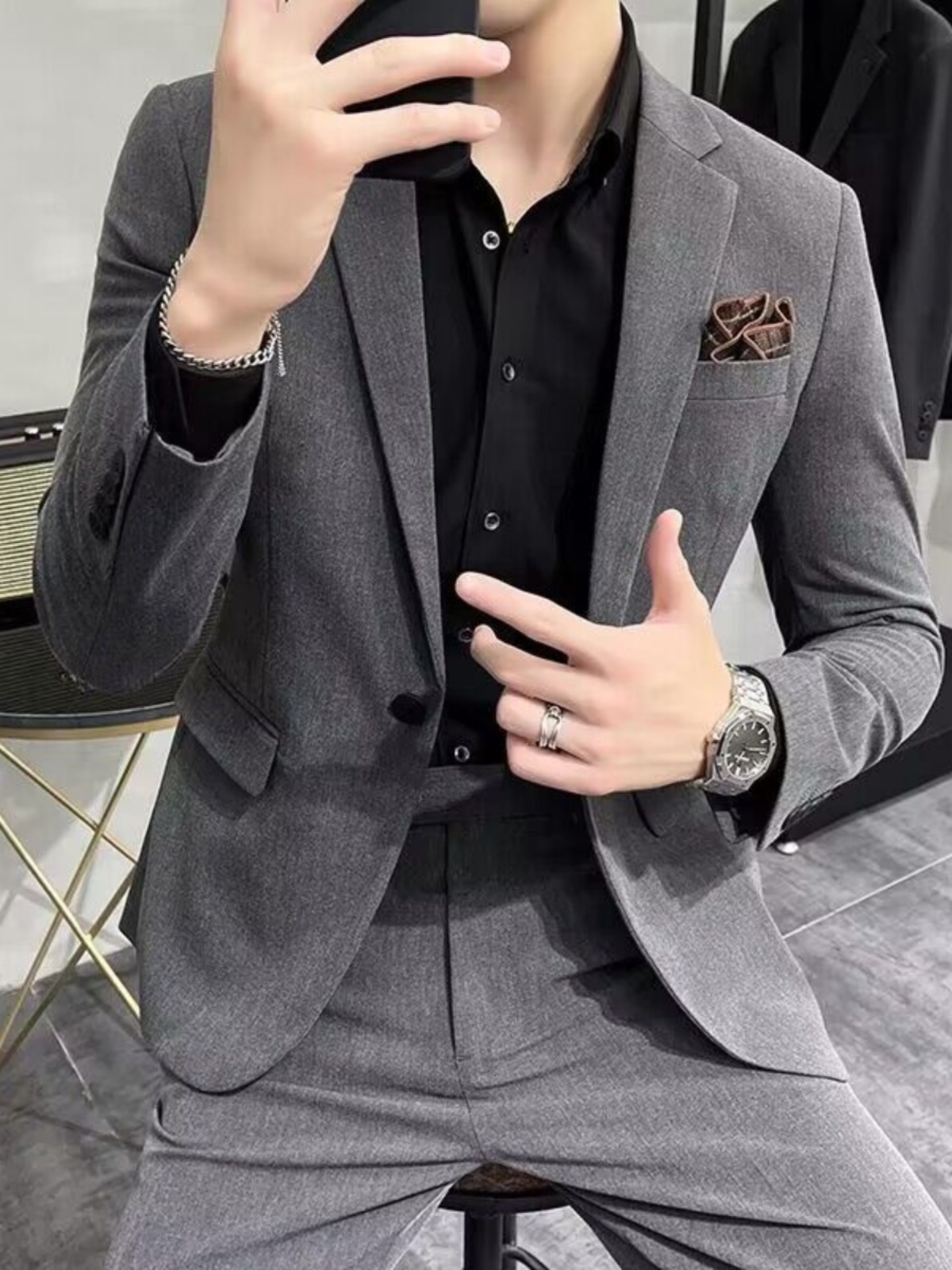 Busin Casual Slim Fit Tee Piec - مراجعة Men'S Urban Formal Wear وسعره