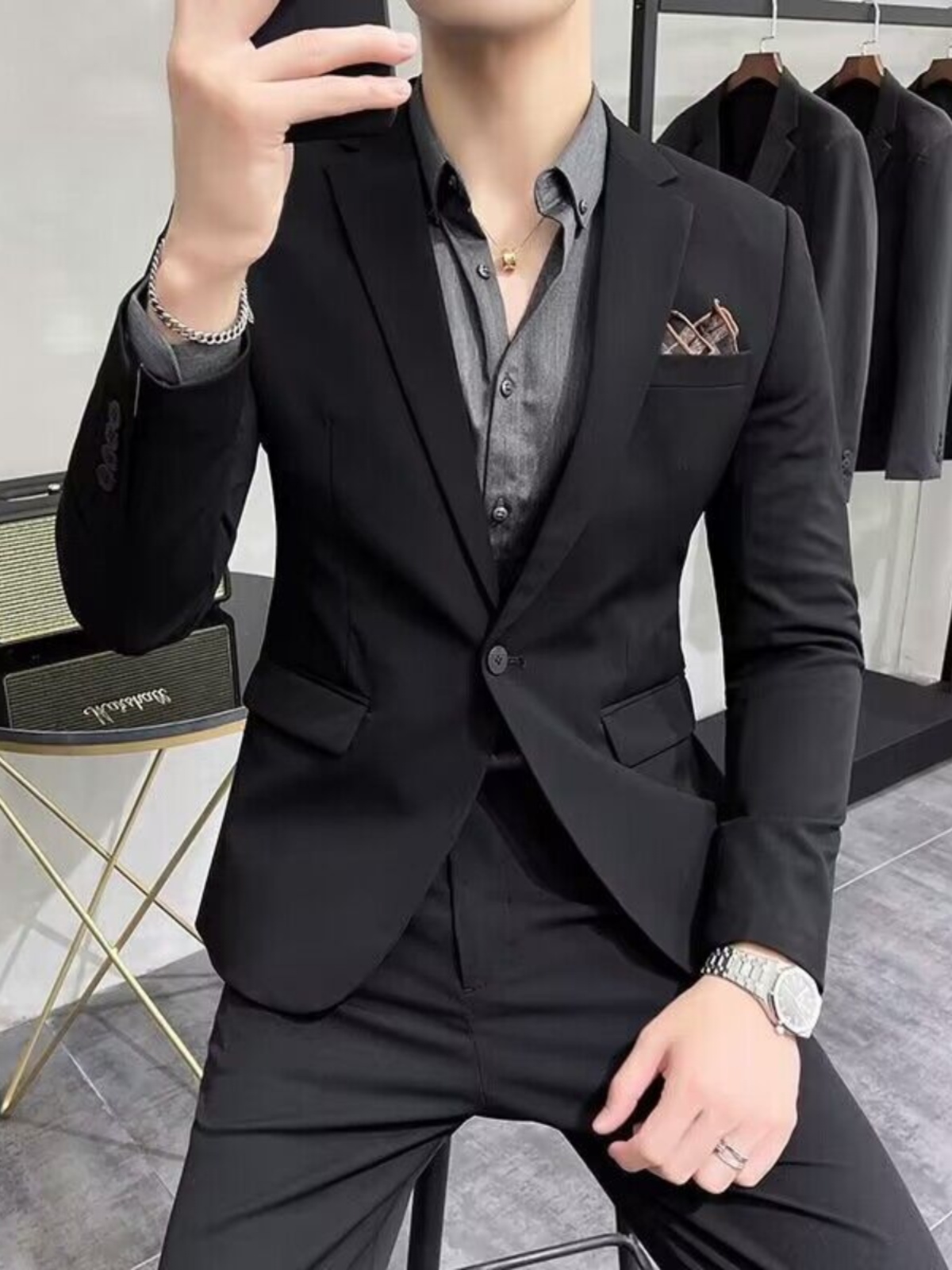 Busin Casual Slim Fit Tee Piec - مراجعة Men'S Urban Formal Wear وسعره