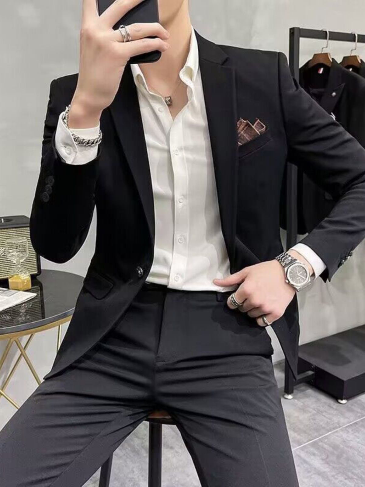 Busin Casual Slim Fit Tee Piec - مراجعة Men'S Urban Formal Wear وسعره