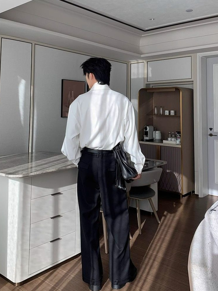 Men's Patchwork Long Sleeve Sh - مراجعة Men Formal Office Wear Shirts وسعره