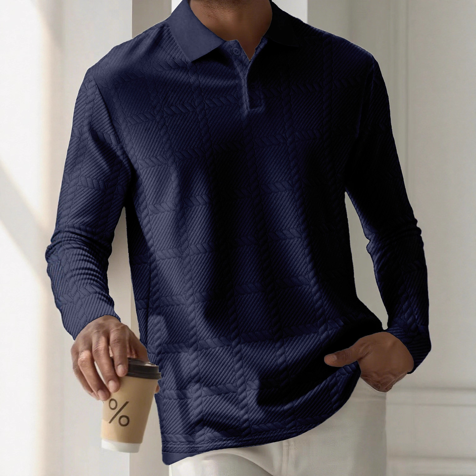 Men's Long Sleeve Polo Shirts  - مراجعة Men Formal Office Wear Shirts وسعره