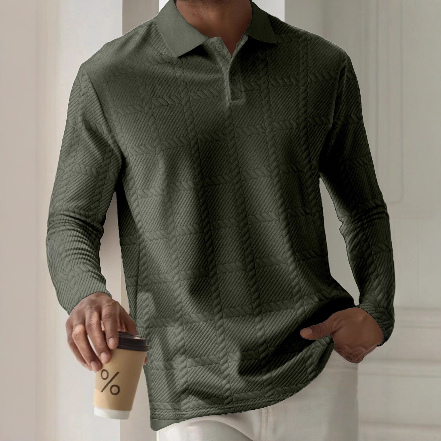 Men's Long Sleeve Polo Shirts  - مراجعة Men Formal Office Wear Shirts وسعره