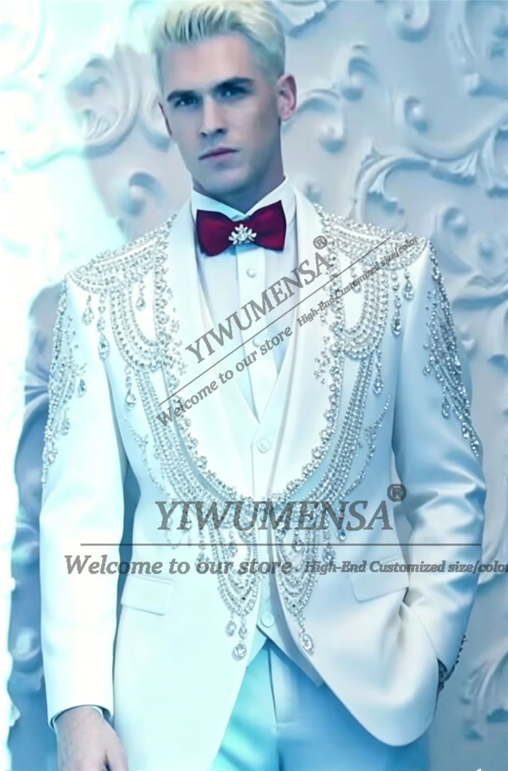 Male Fashion Beading Crystals  - مراجعة Men'S Formal Wear For A Wedding وسعره