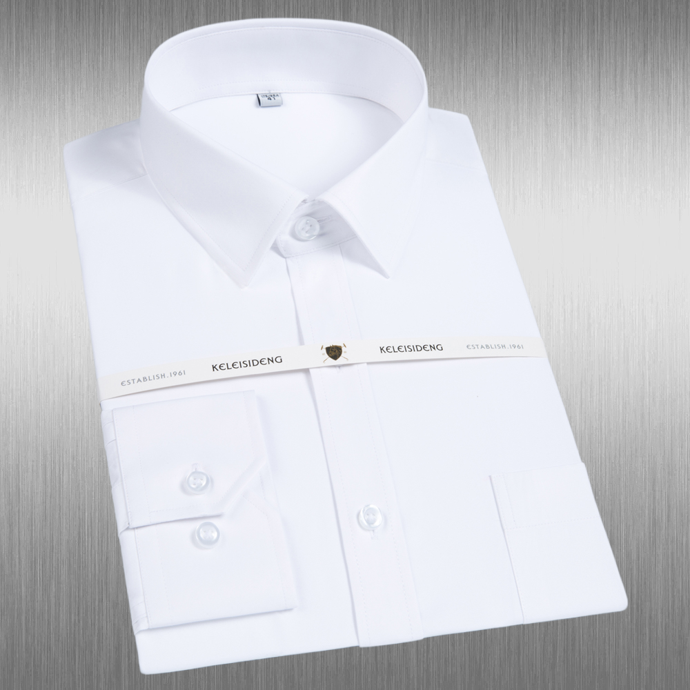 White Solid Color Men's Long S - مراجعة Men Formal Office Wear Shirts وسعره
