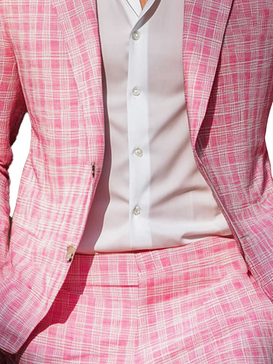 Summer Pink Plaid Mens Tuxedos - مراجعة Men Formal Wear In Summer وسعره