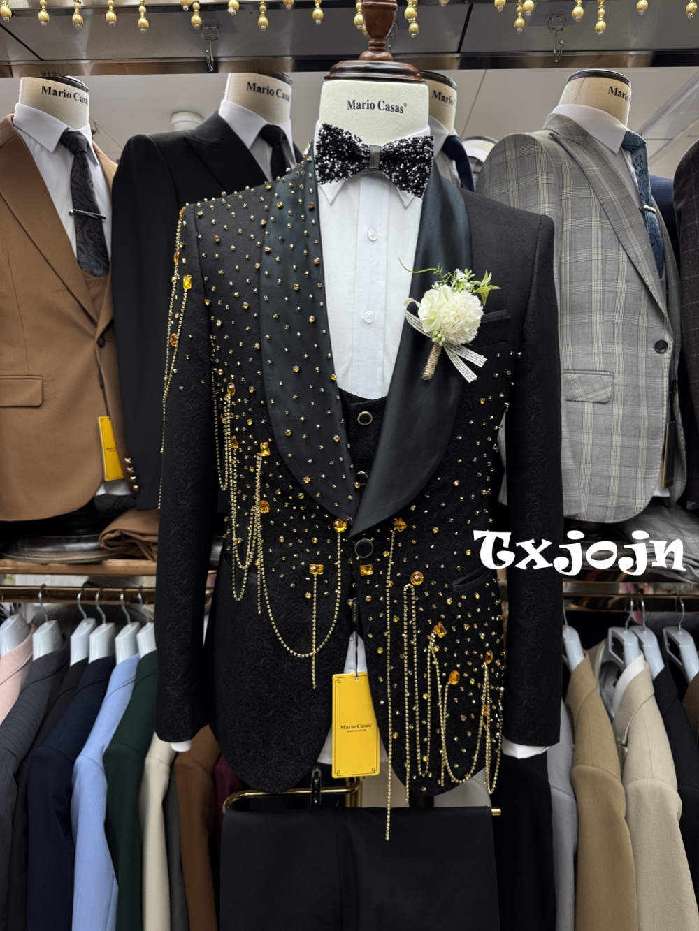 New Golden Beaded Tassel Suit  - مراجعة Men'S Formal Wear For A Wedding وسعره
