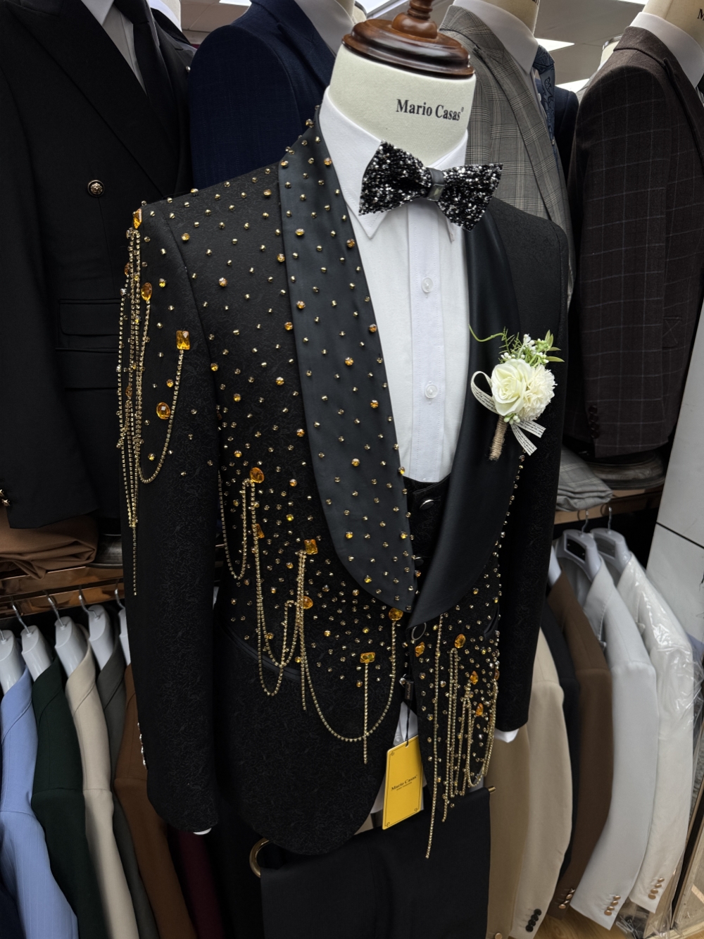 New Golden Beaded Tassel Suit  - مراجعة Men'S Formal Wear For A Wedding وسعره