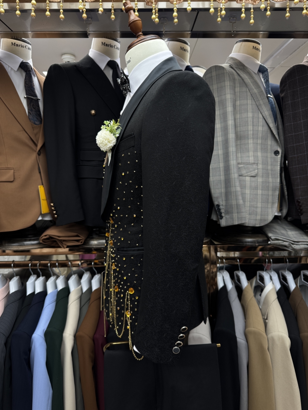 New Golden Beaded Tassel Suit  - مراجعة Men'S Formal Wear For A Wedding وسعره