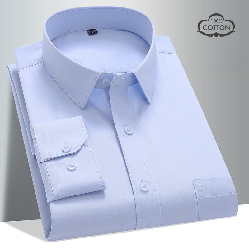 8XL 100 Cotton Long Sleeve Shi - مراجعة Men Formal Office Wear Shirts وسعره