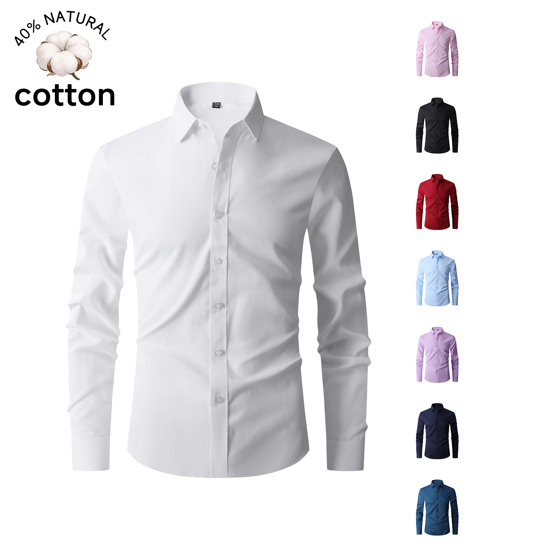 Good Quality Summer Cotton Men - مراجعة Men Formal Office Wear Shirts وسعره