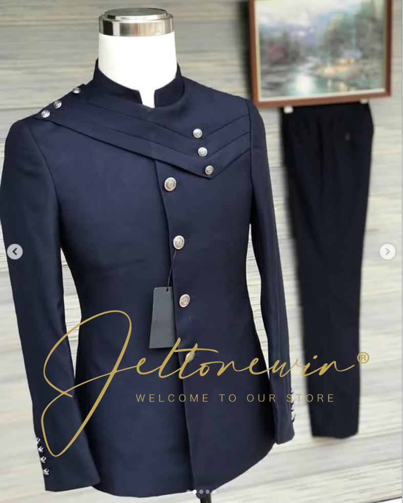 Men's Navy Blue Suit Set with  - مراجعة Men'S Formal Wear For A Wedding وسعره