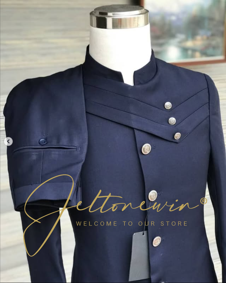 Men's Navy Blue Suit Set with  - مراجعة Men'S Formal Wear For A Wedding وسعره