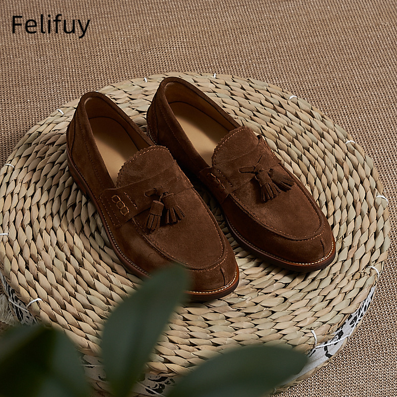 New Brown Men Flat Loafers Cow - مراجعة Men'S Formal Wear For A Wedding وسعره