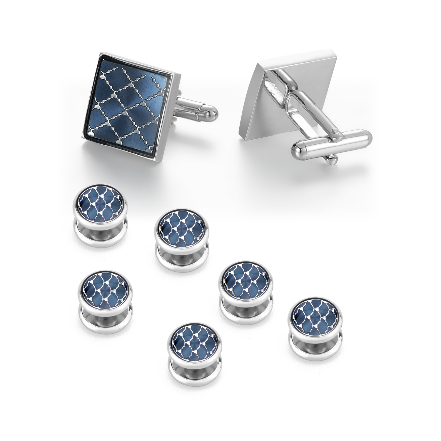 Cufflinks And Studs Set Shirt  - مراجعة Dress Shirt French Cuff وسعره