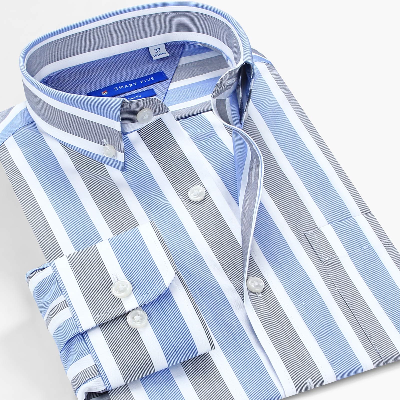 Men's 100% Cotton Striped Shir - مراجعة Men Formal Office Wear Shirts وسعره