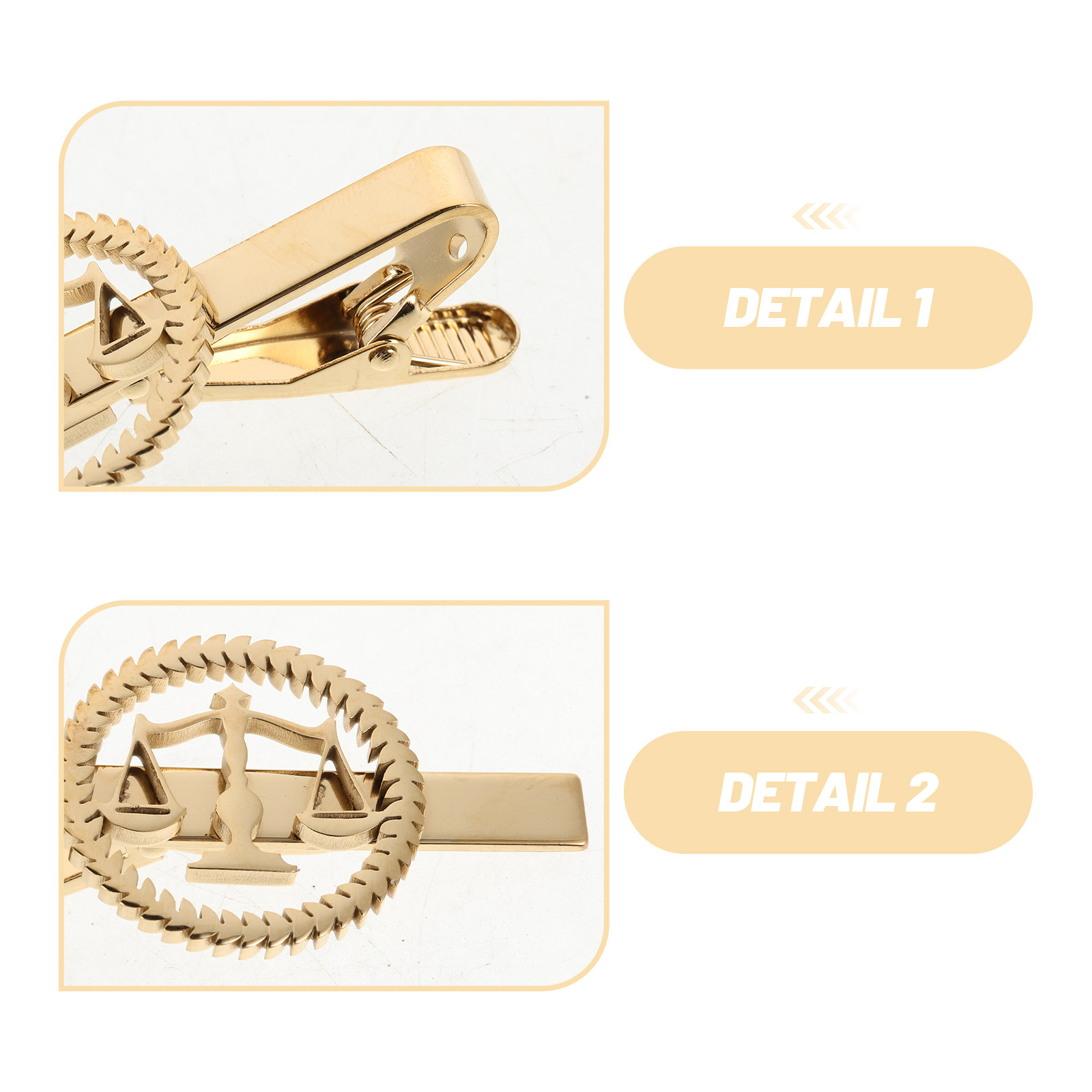 Libra Tie Clip Golden Stainles - مراجعة Scale - Men Formals & Ethnic Wear وسعره