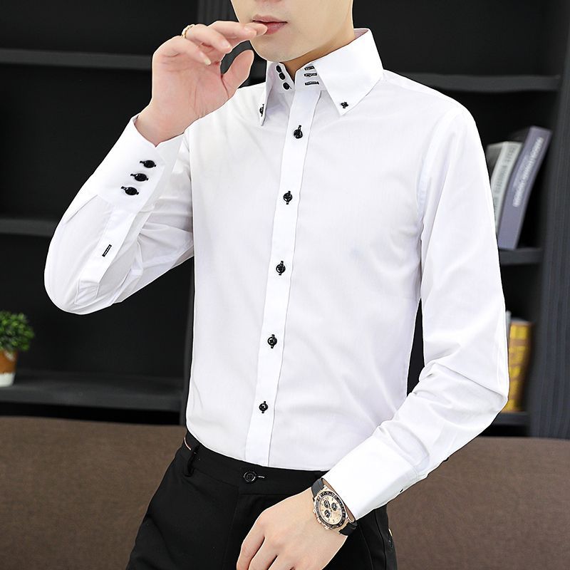 Spring Autumn Men's Executive  - مراجعة Men Formal Office Wear Shirts وسعره
