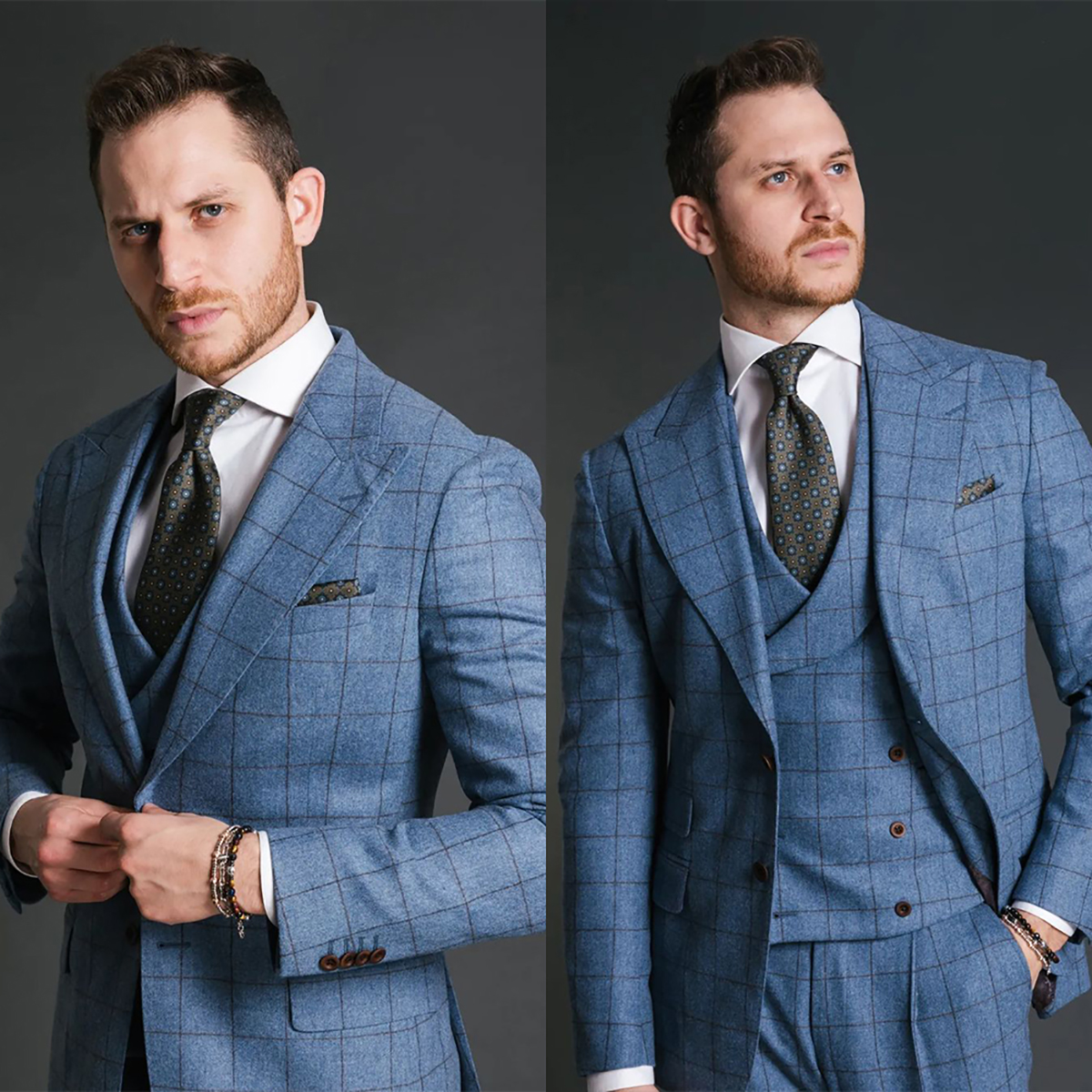 Blue Vintage Men Suit Tailor-M - مراجعة Men Formal Wear Pants وسعره