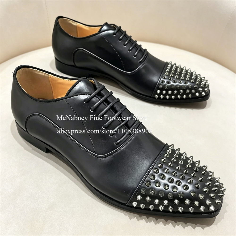Spike Studs Leather Dress Shoe - مراجعة Men'S Formal Wear For A Wedding وسعره