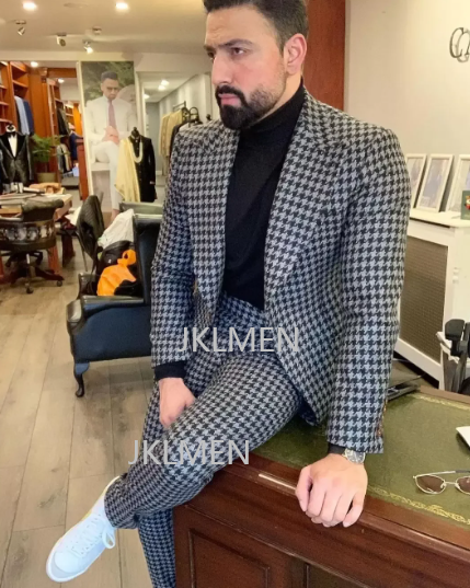 Houndstooth Mens Suits 2PCS We - مراجعة Men'S Formal Wear For A Wedding وسعره
