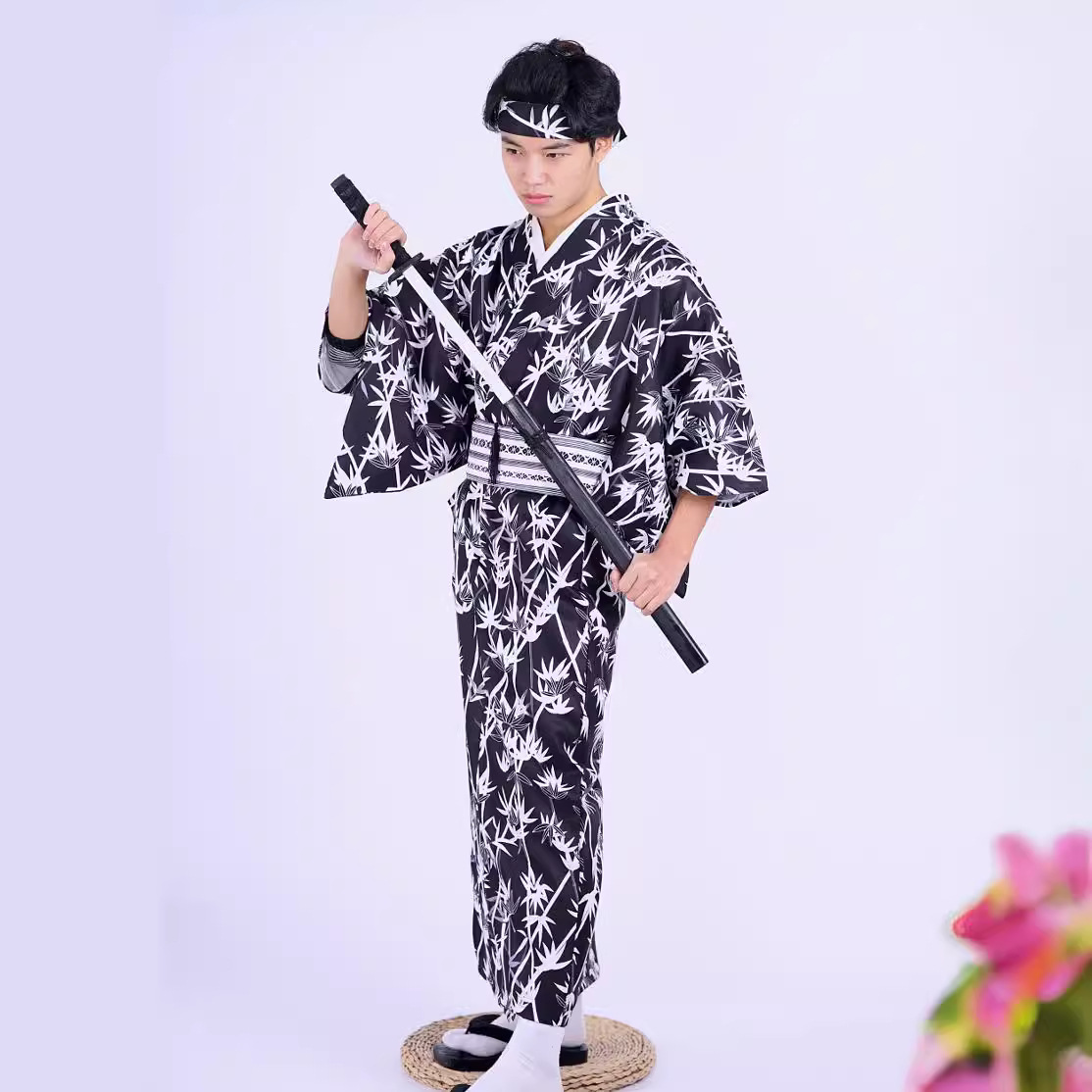Men's Japanese Bamboo-Pattern  - مراجعة Traditional Japanese Men'S Formal Wear وسعره